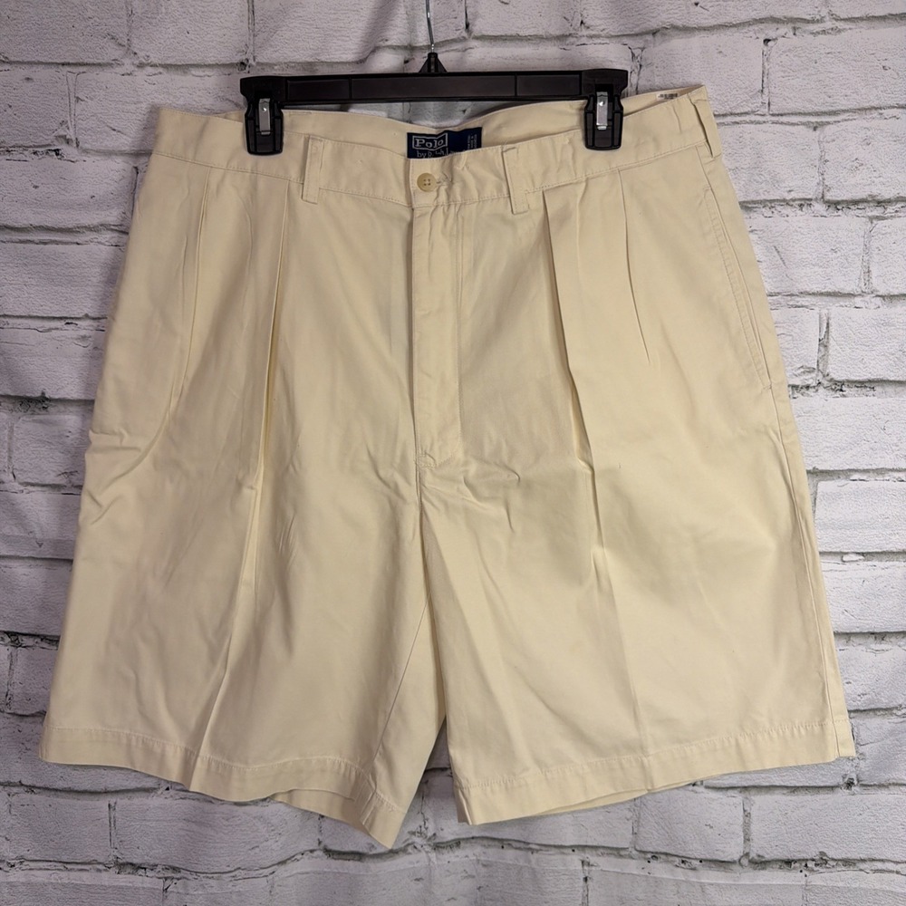 Vintage Polo Ralph Lauren‎ Tyler Shorts Men's Yellow Chino Cotton 36 Classic Fit